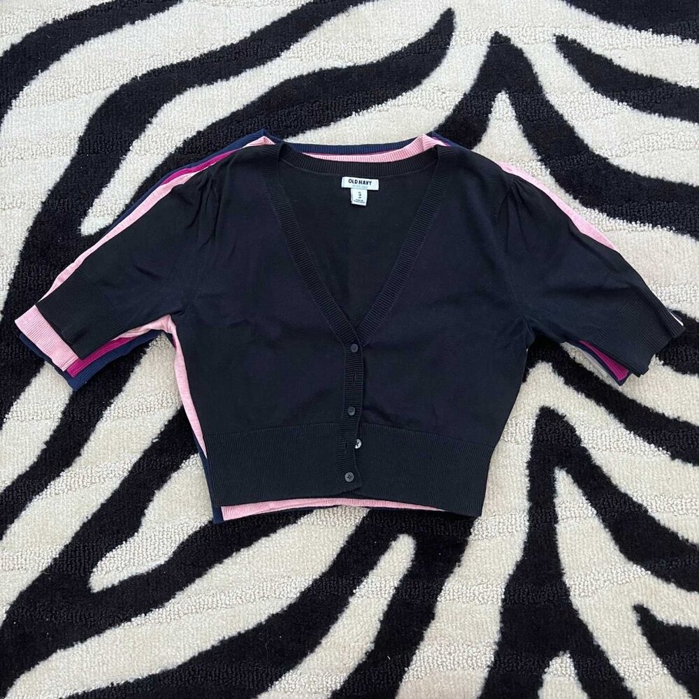 *LAST CHANCE* Old Navy BLACK Lightweight Cropped Cardigan